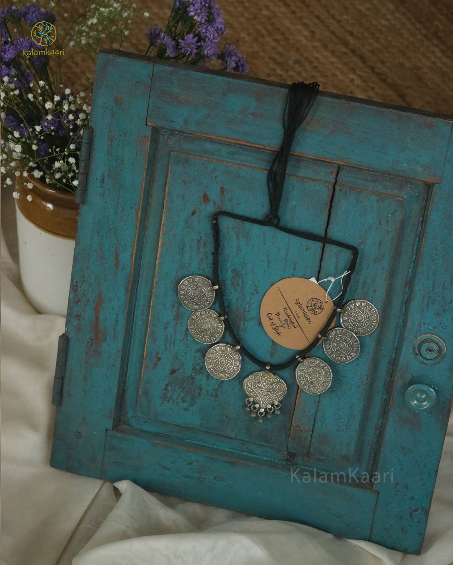 OXIDISED SILVER NECK PIECE