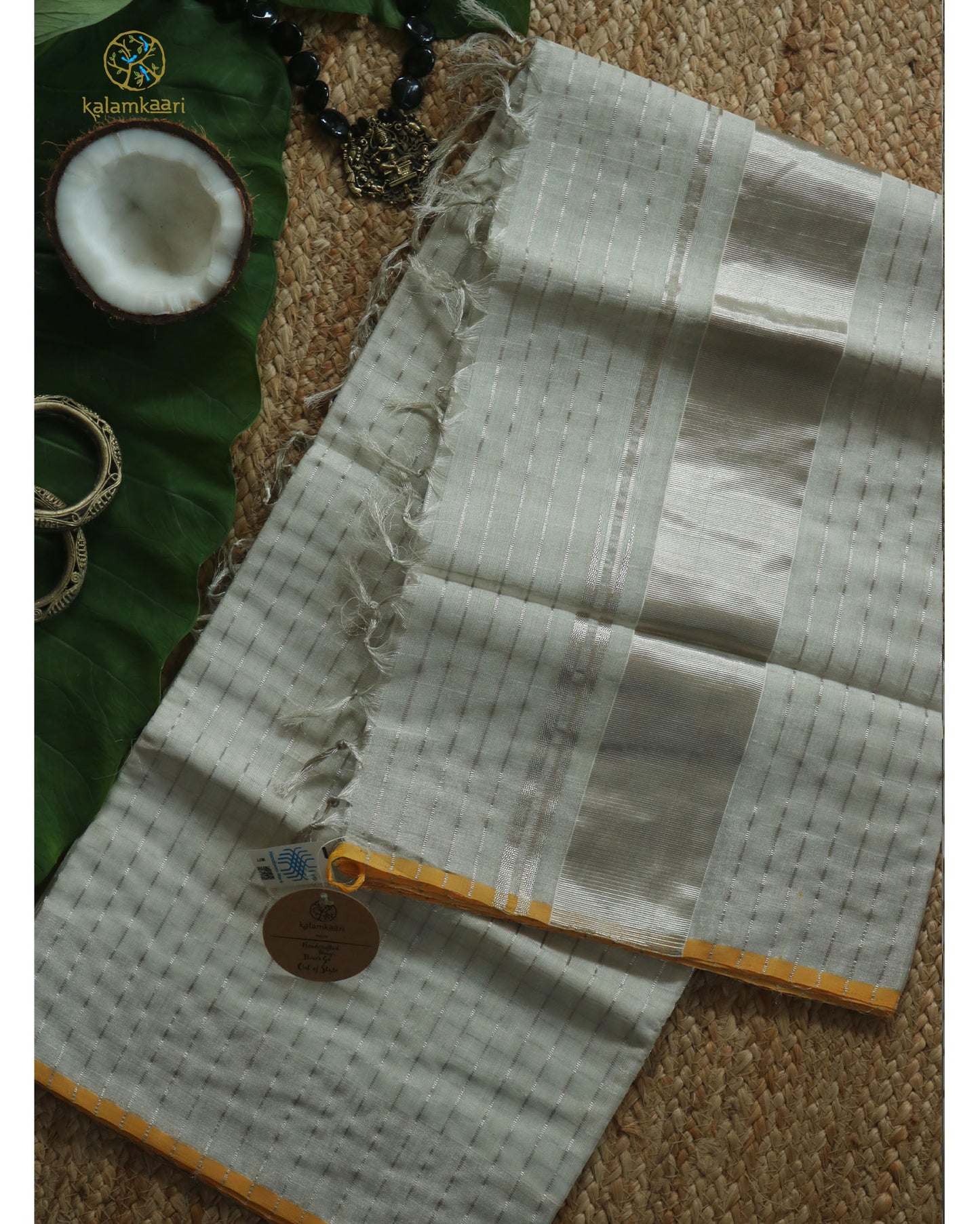 3*3 CHECKS SILVER WITH YELLOW SELVEDGE