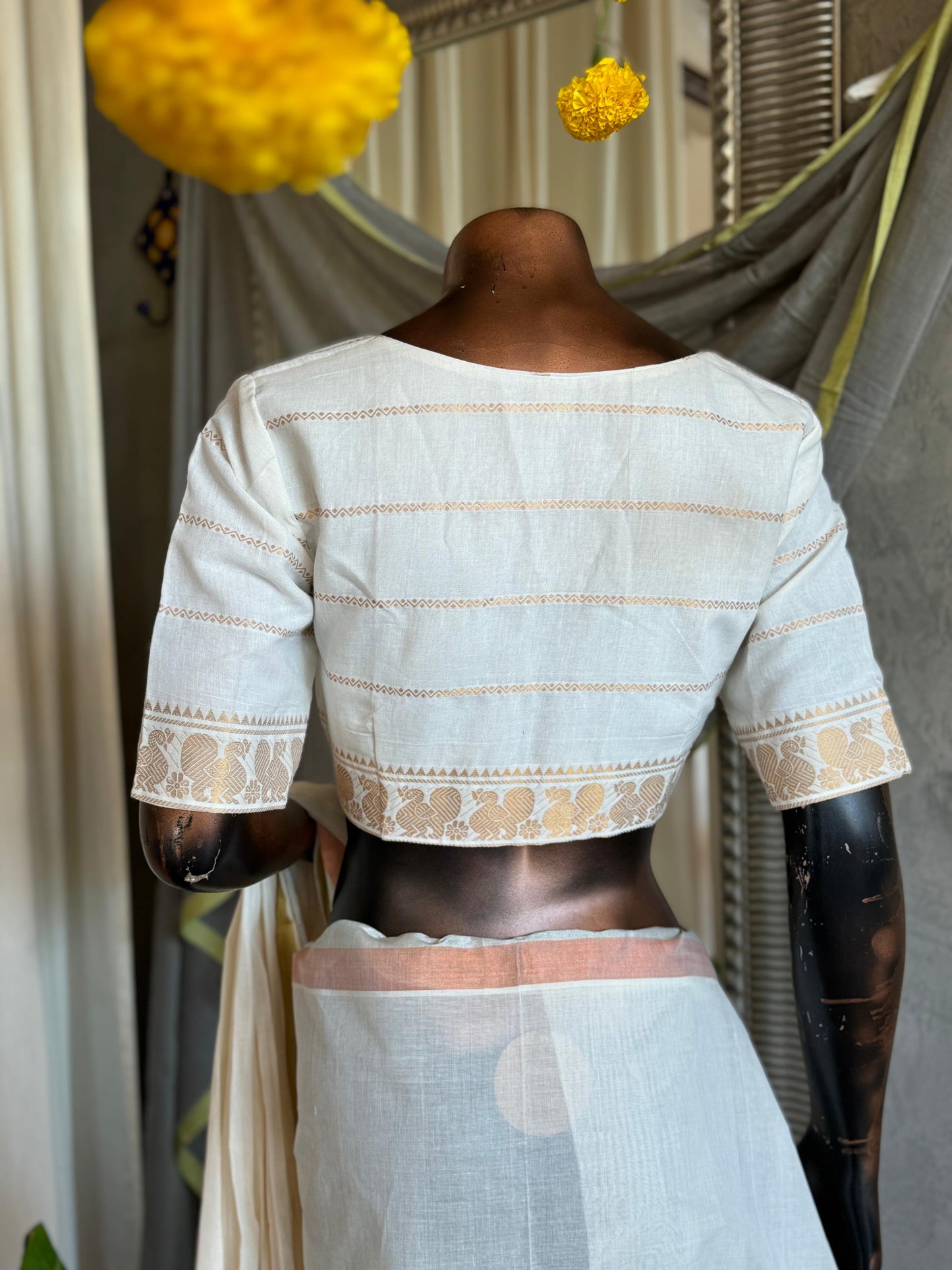 MADURAI COTTON WHITE BLOUSE