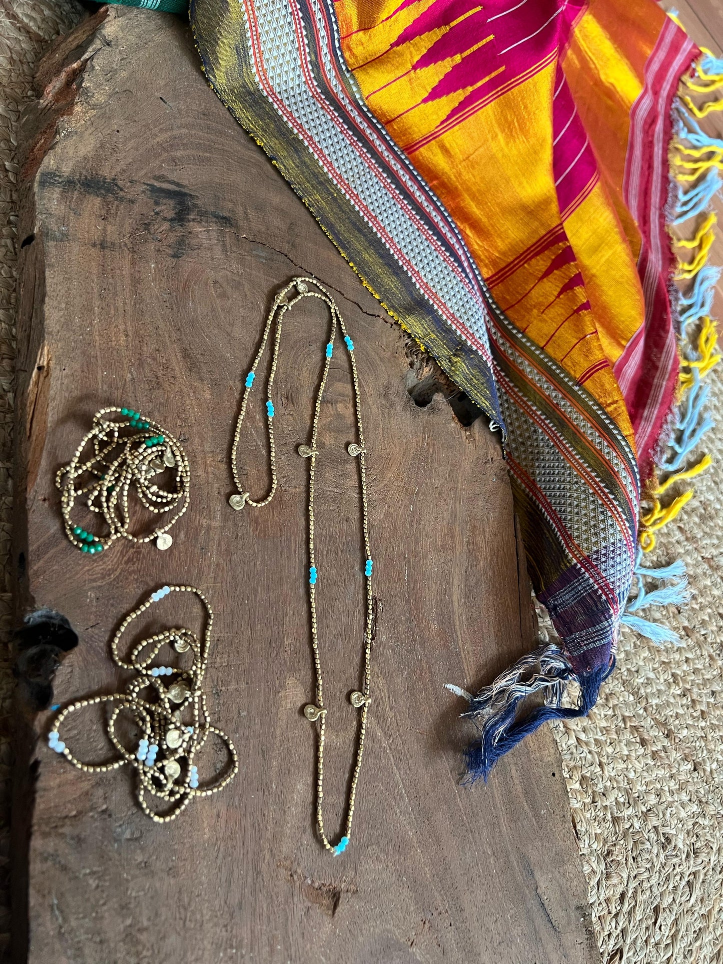 Blue-grain brass neckpiece