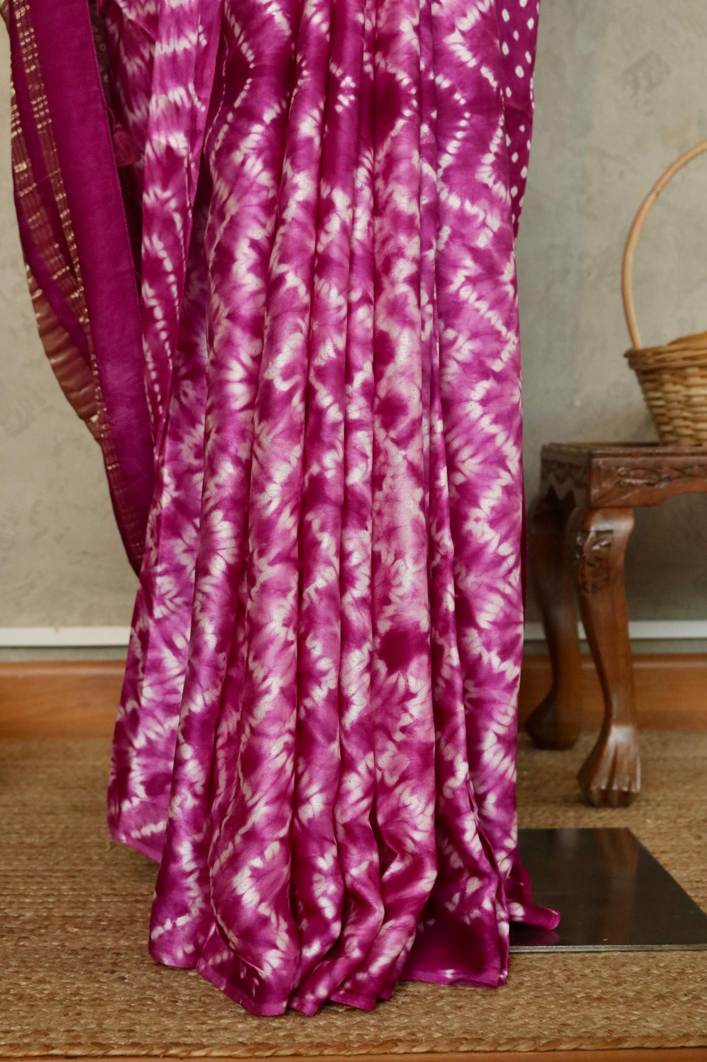 MODAL SILK BANDINI SAREE WITH NEEDLE SHIBORI