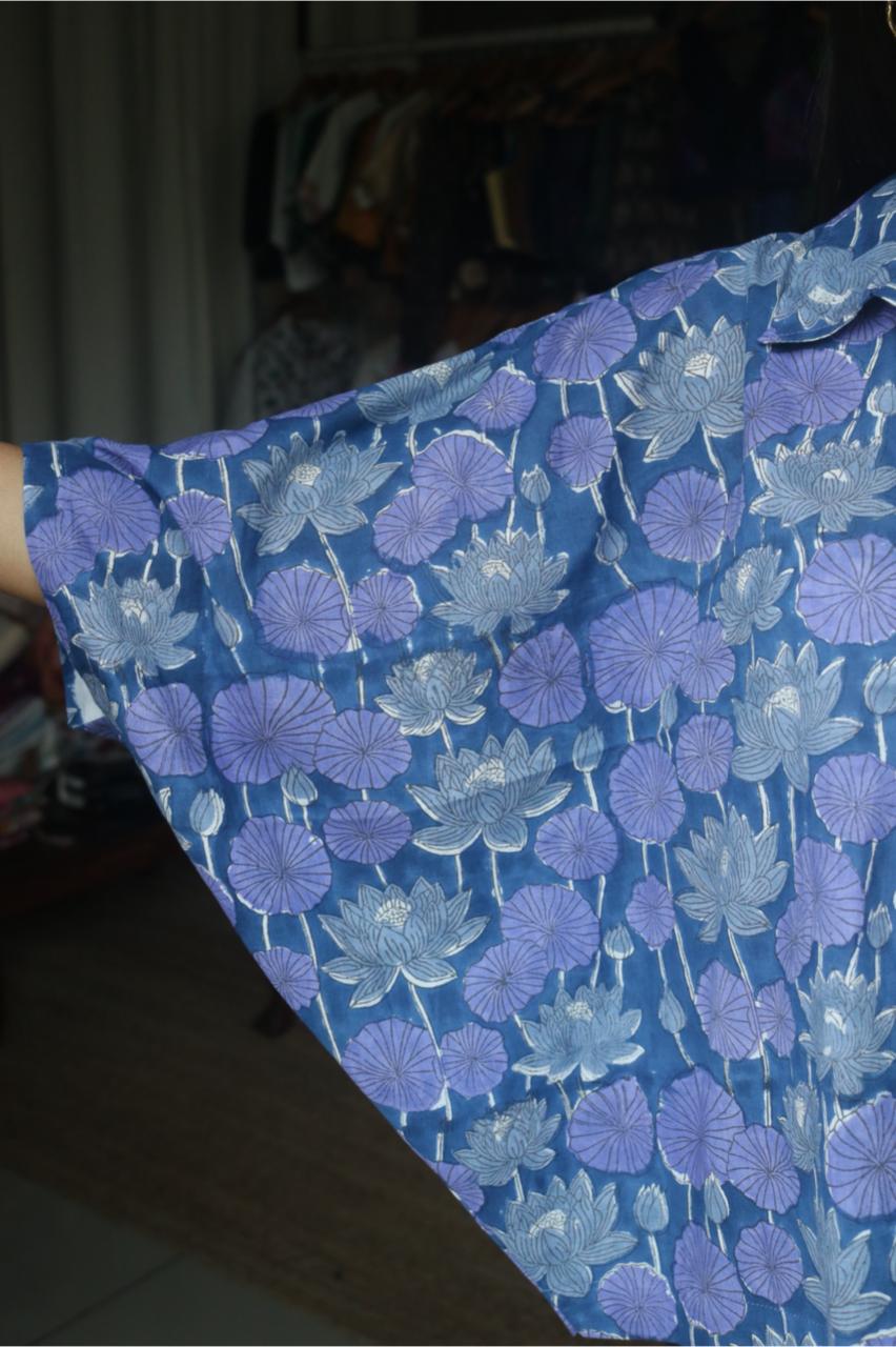 PRINTED COTTON KAFTAN SHIRT