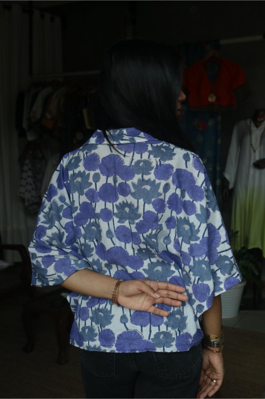 PRINTED COTTON KAFTAN SHIRT