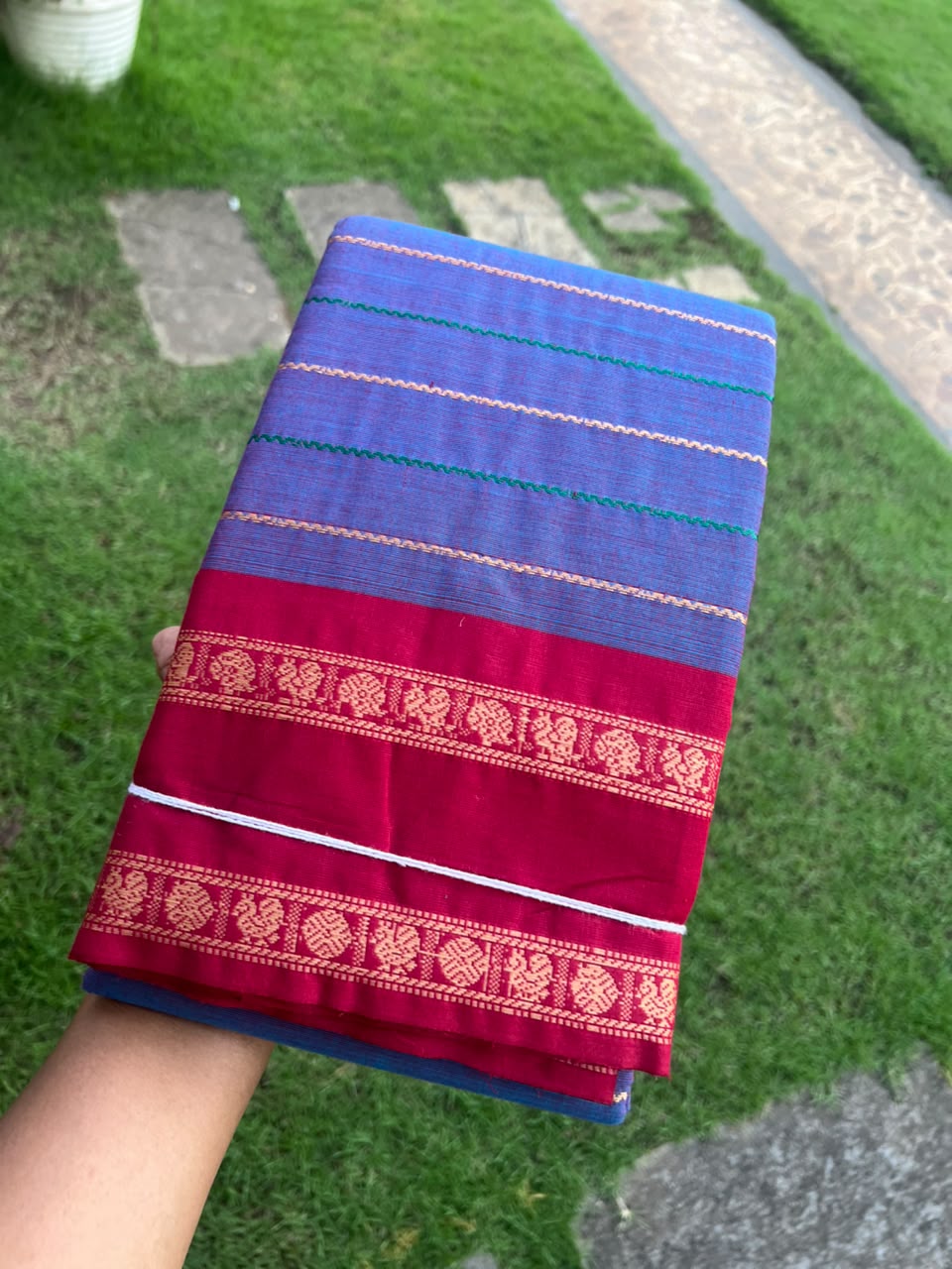 VELDHARI & ANNAM BORDER CHETTINAD COTTON SAREE
