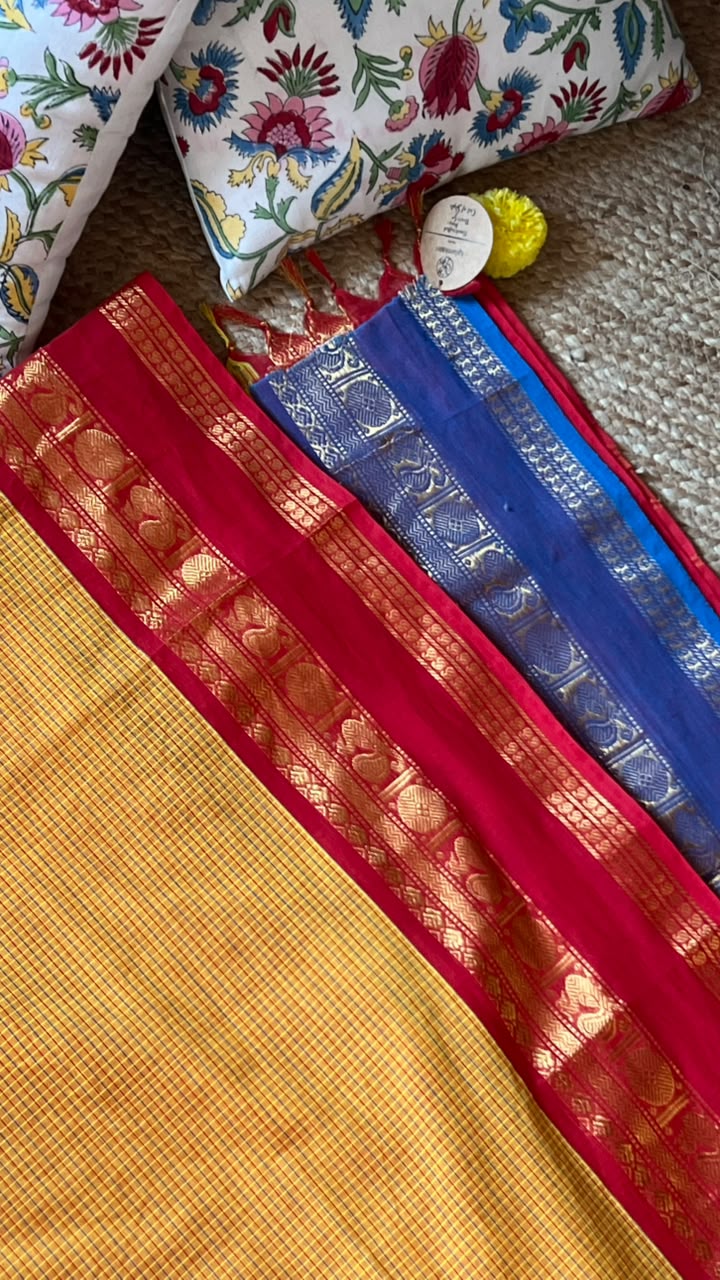 chettinad cotton saree YELLOW