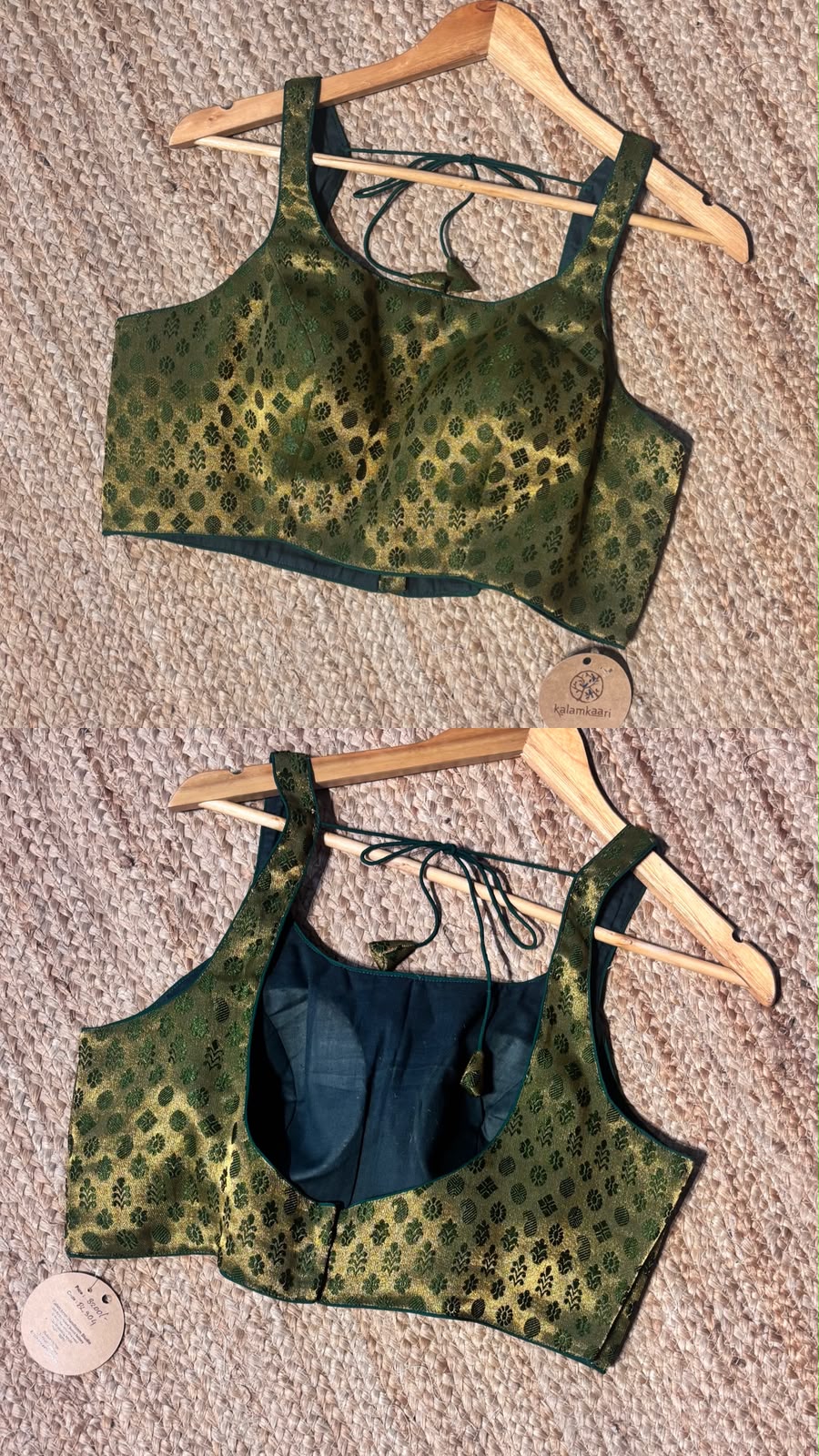 JAQUARED BLOUSE GREEN