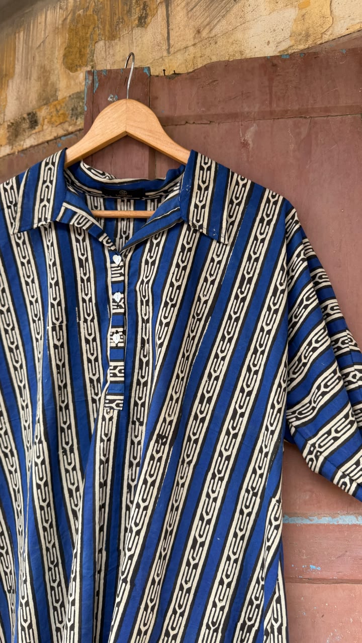 PRINTED COTTON SHIRT DRESS