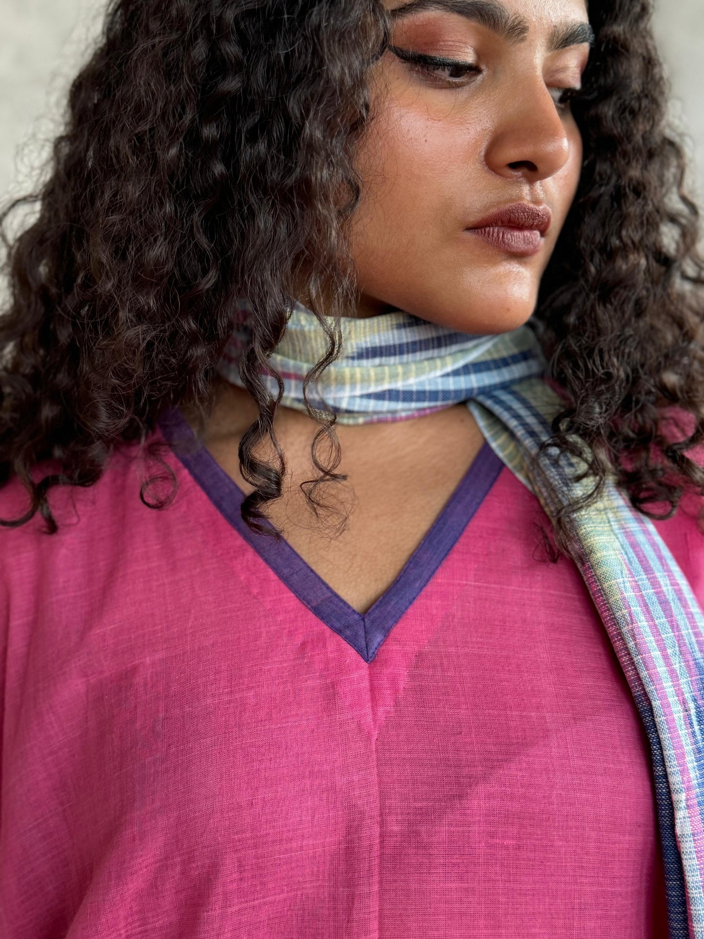 PINK STRAIGHT CUT MUNDU DRESS