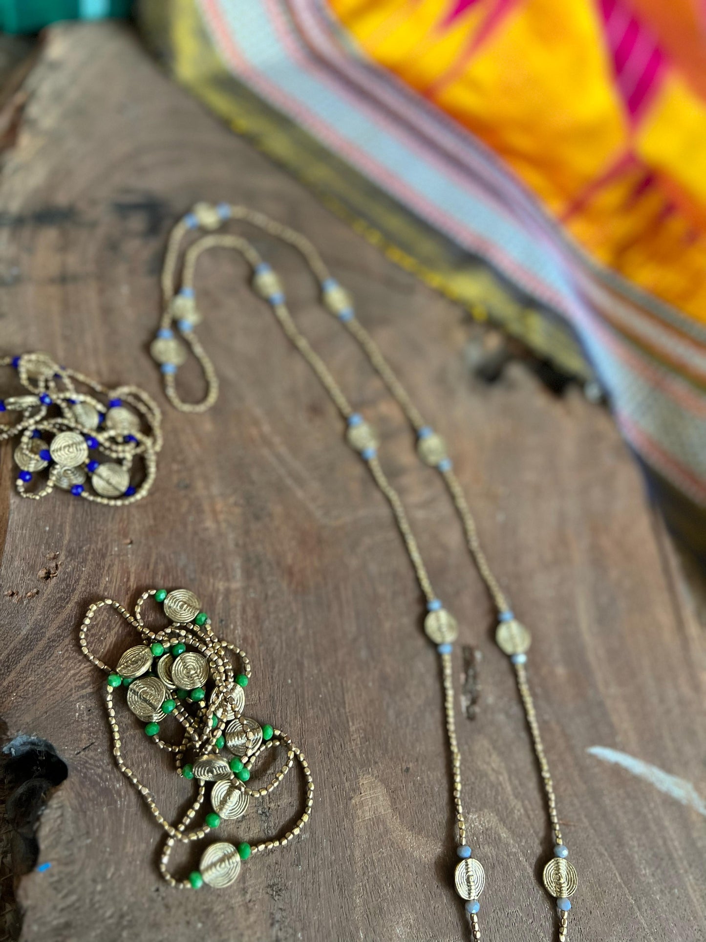 Long brass neckpiece