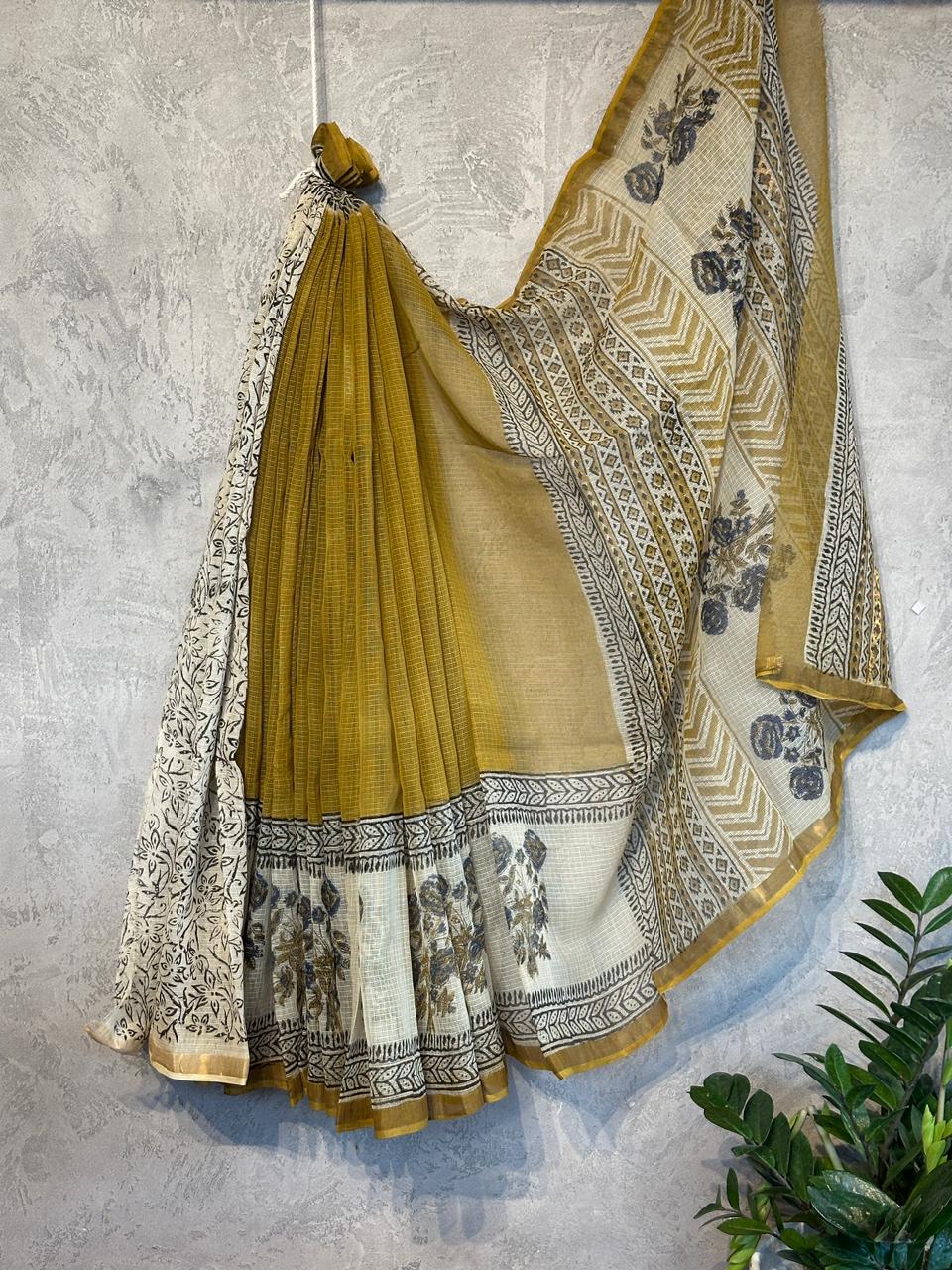 HAND BLOCK PRINTED KOTA SAREE