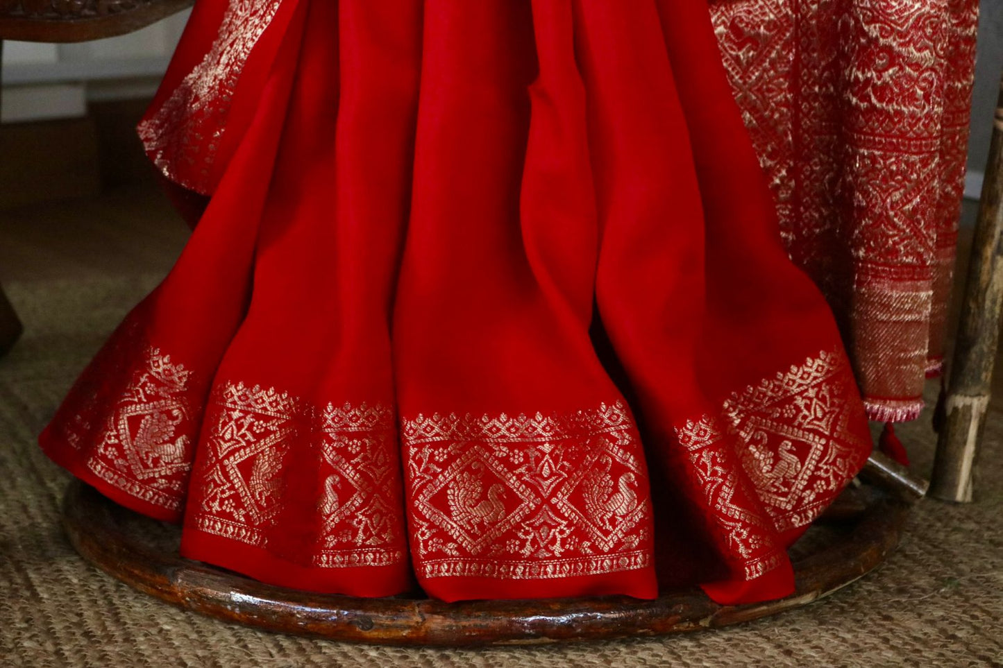 DOLA SILK HAND DYED SAREE_red