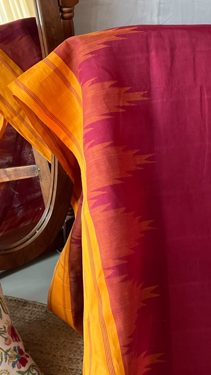 THAZHAMPOO KORVAI BORDER CHETTINAD COTTON SAREE