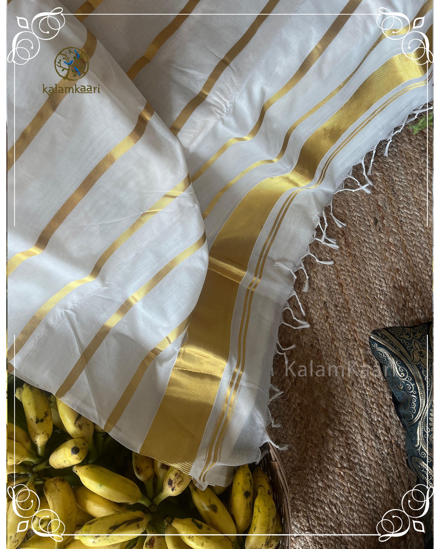 3" KATTIKARA STRIPES KASAVU SAREE