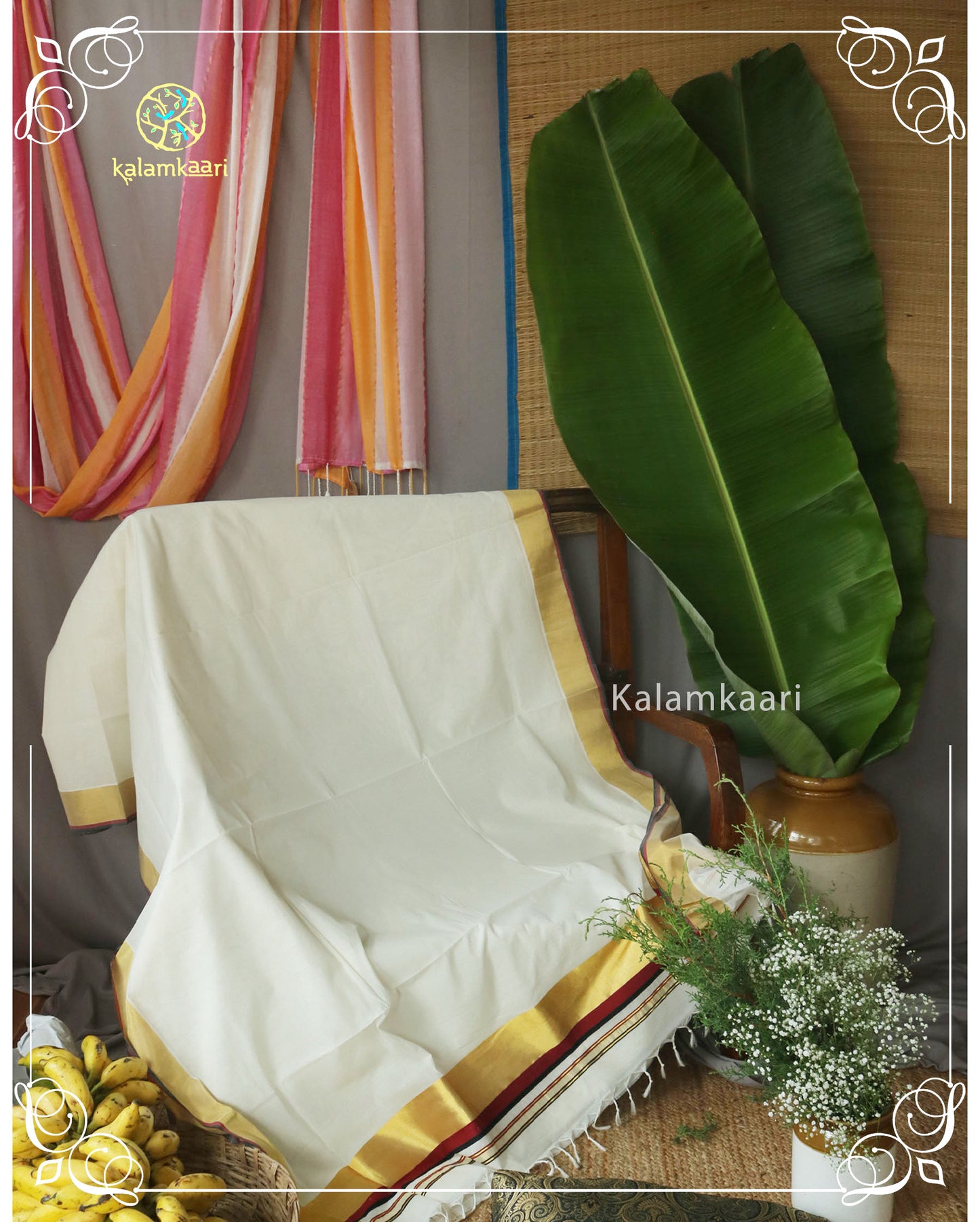 RED AND BLACK KASAVU SAREE