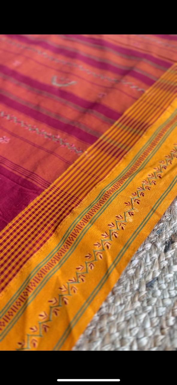 Chettinad cotton saree with embroidery(RELOVE)