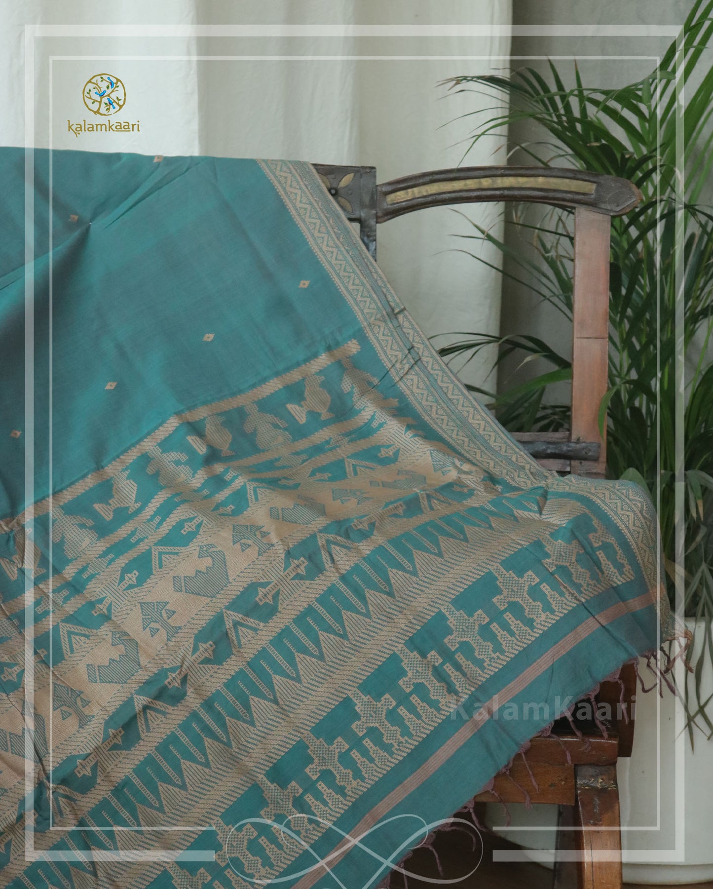 Cotton saree with woven palla (RELOVE)