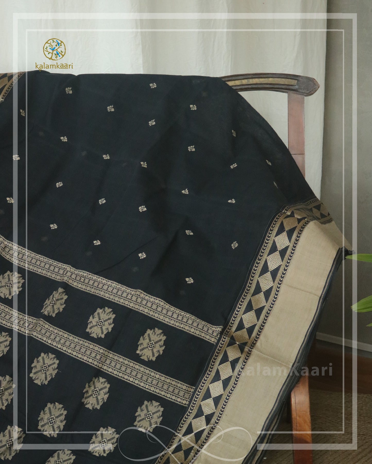 Black & Beige cotton saree (RELOVE)