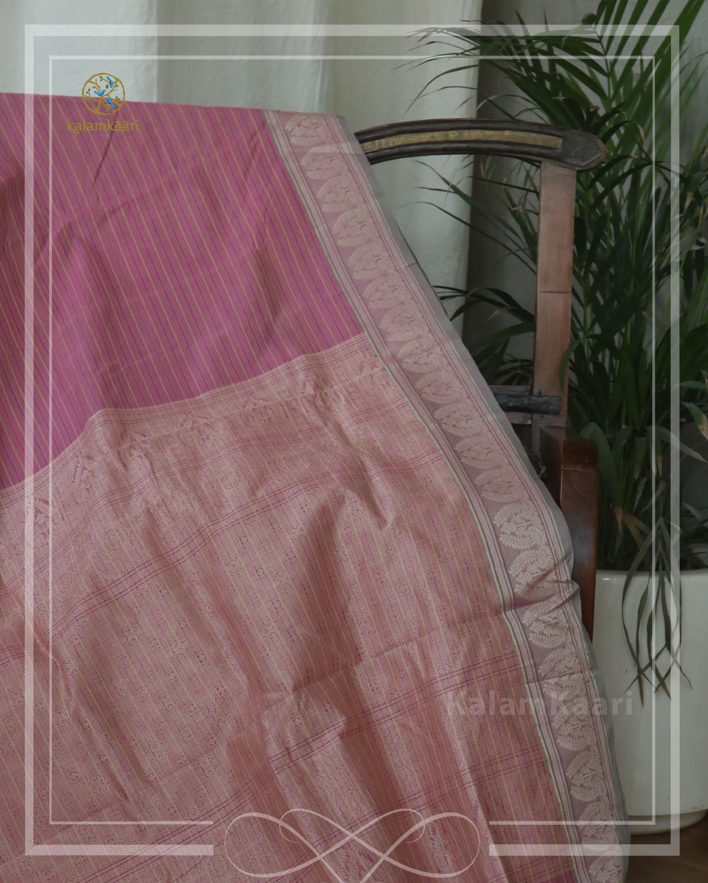 Striped silk cotton saree (RELOVE)