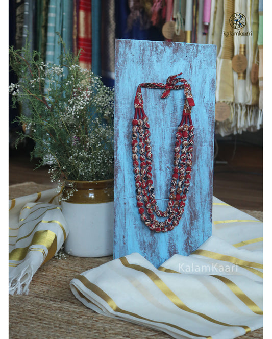 Fabric bead Necklace (kalamkari)