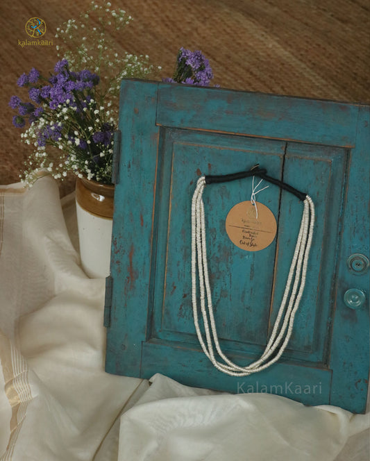 3 LAYER LONG BRASS NECKPIECE SILVER