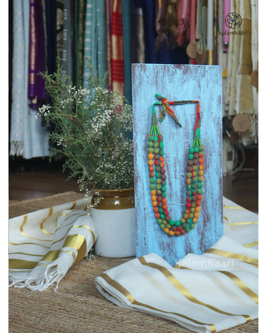 Fabric bead necklace (3 layers)