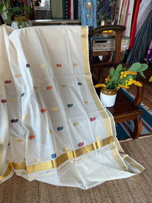 MULTICOLOR HAND WOVEN BUTTA SAREE