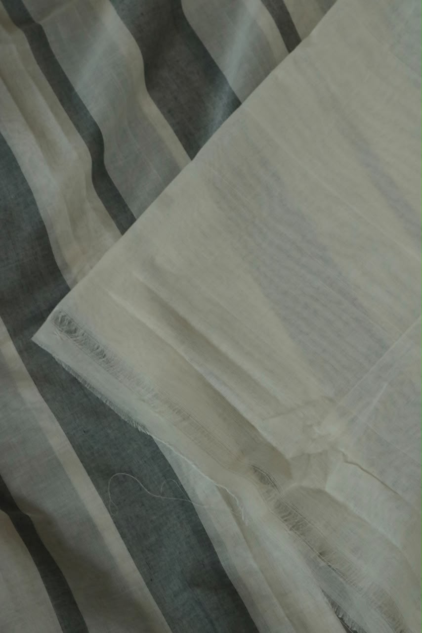 Black & white striped Kara saree