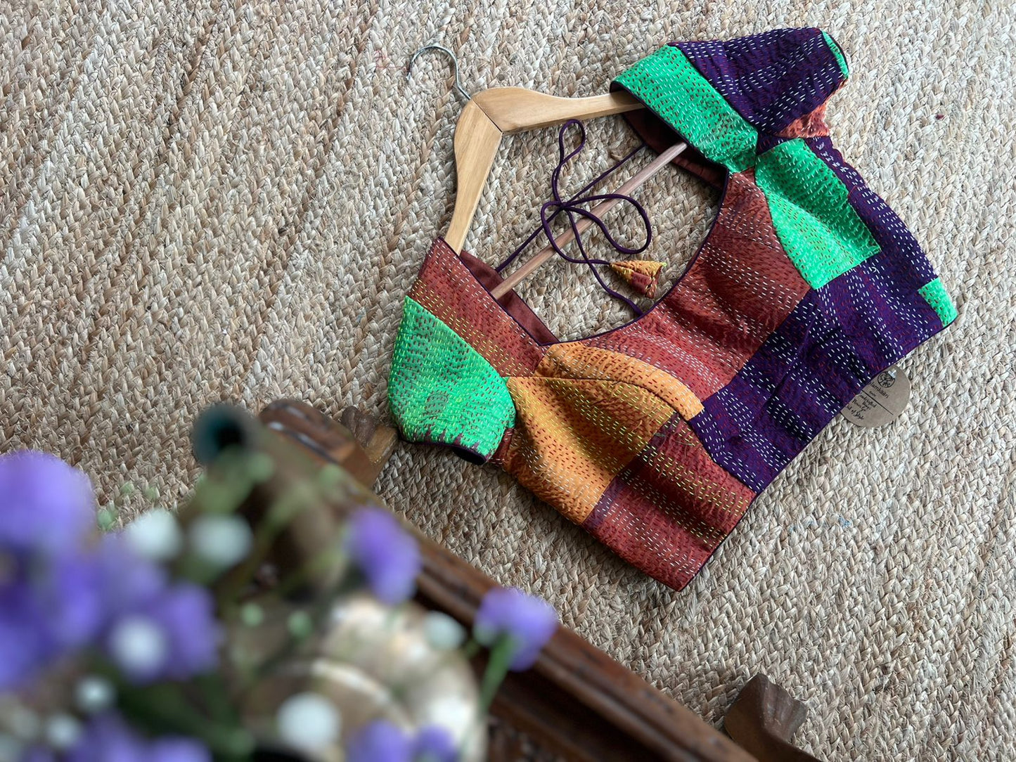 Kantha silk blouse