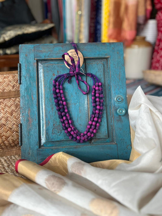 Fabric Bead necklace (3 layers)