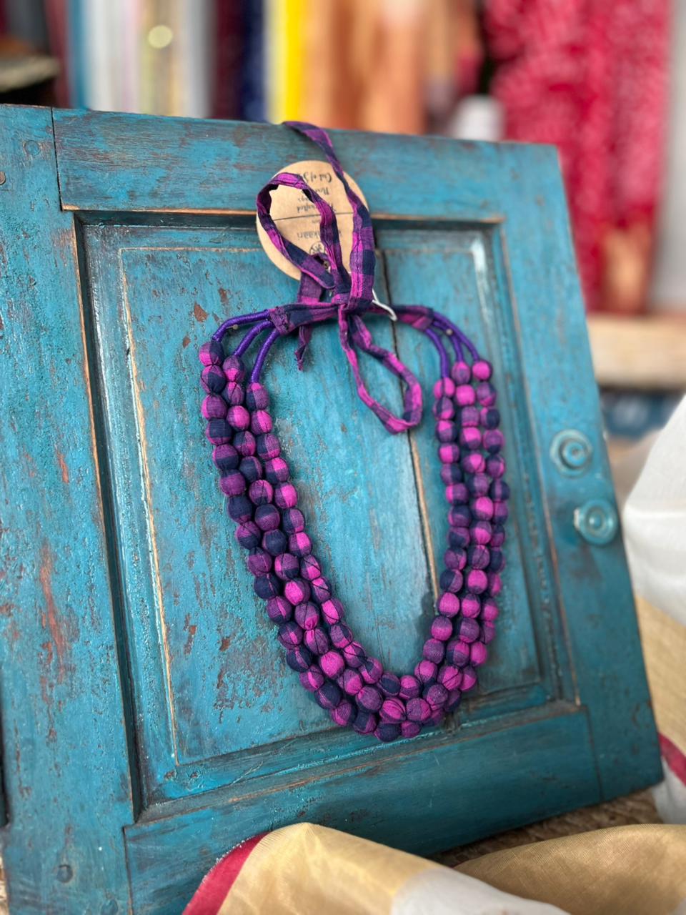 Fabric Bead necklace (3 layers)