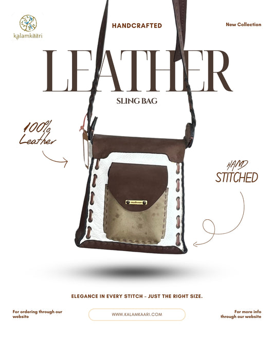 Leather sling bag _ white