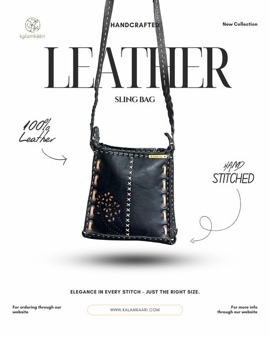 Leather sling bag _black