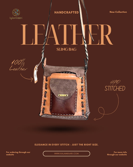 Leather Sling bag -tan