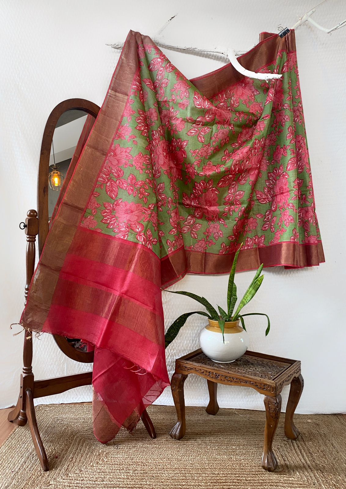 Desi printed tussar handloom saree