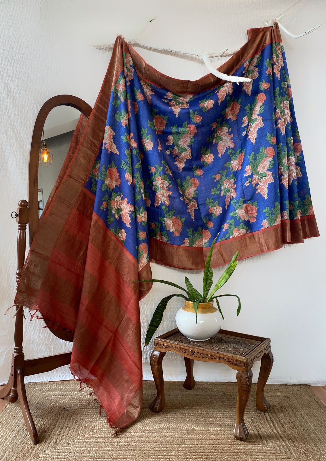 DESI PRINTED HANDLOOM TUSSAR SAREE