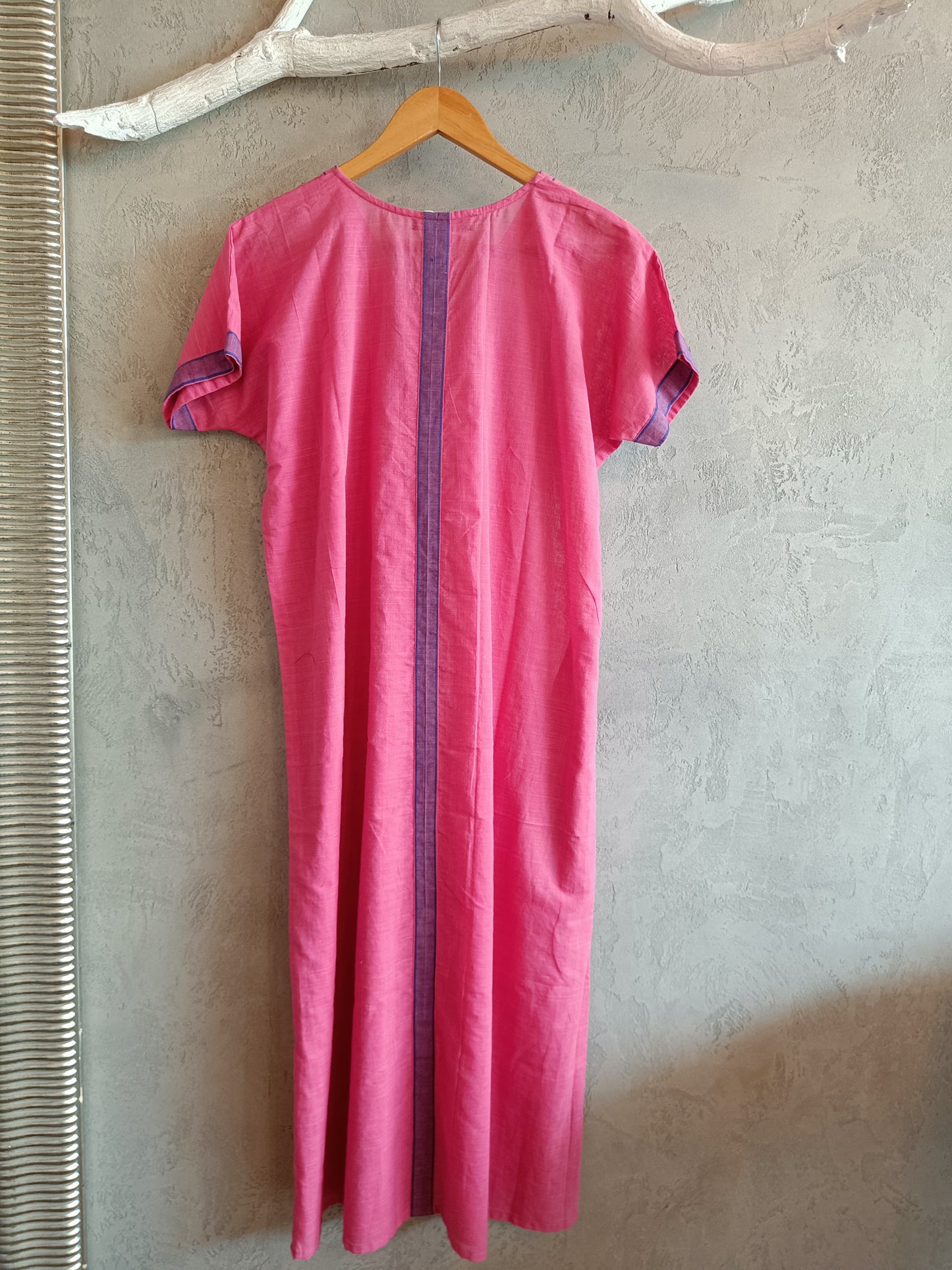 PINK STRAIGHT CUT MUNDU DRESS