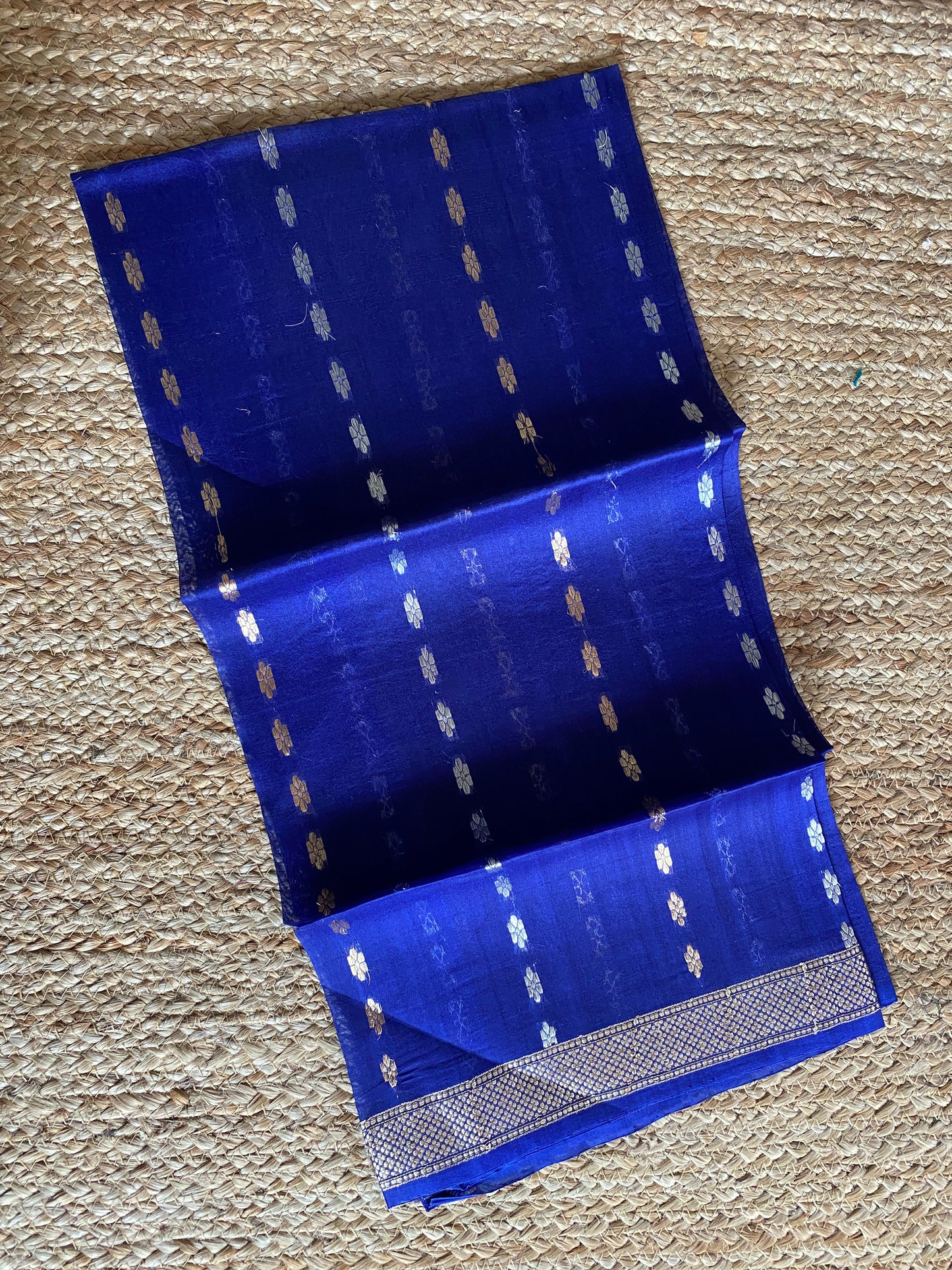 BANARASI ORGANZA SAREE - INDIGO