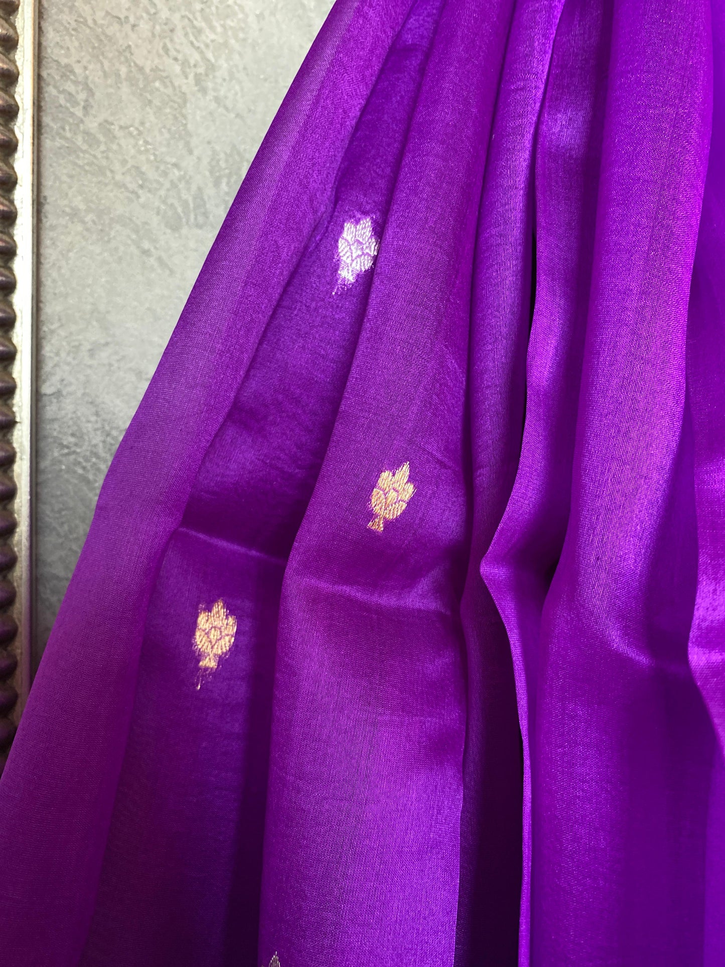 BANARASI ORGANZA SAREE - PURPLE