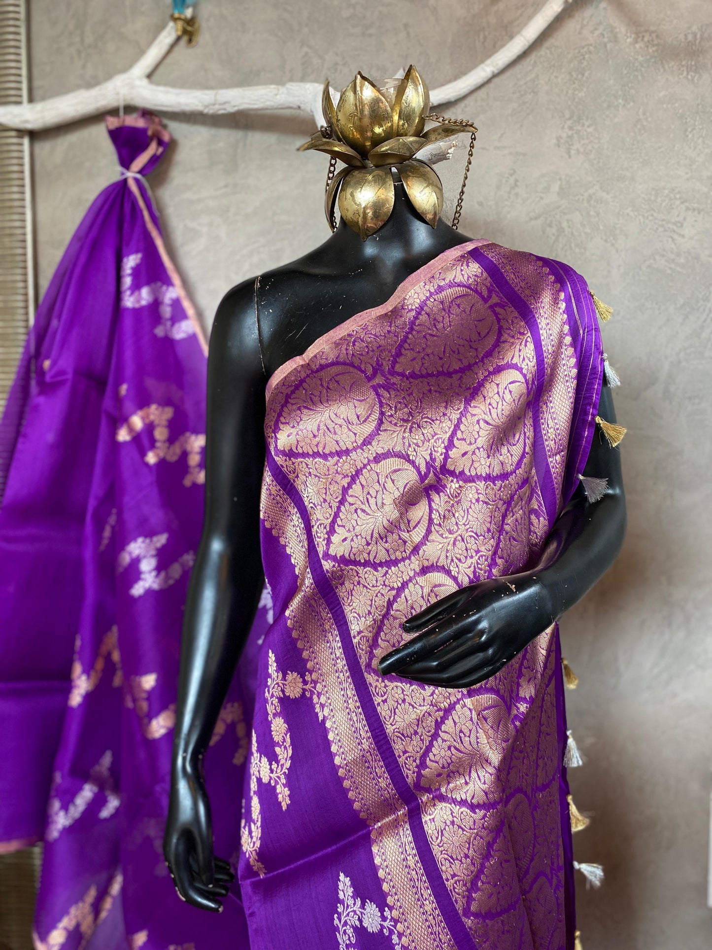 BANARASI ORGANZA SAREE - PURPLE