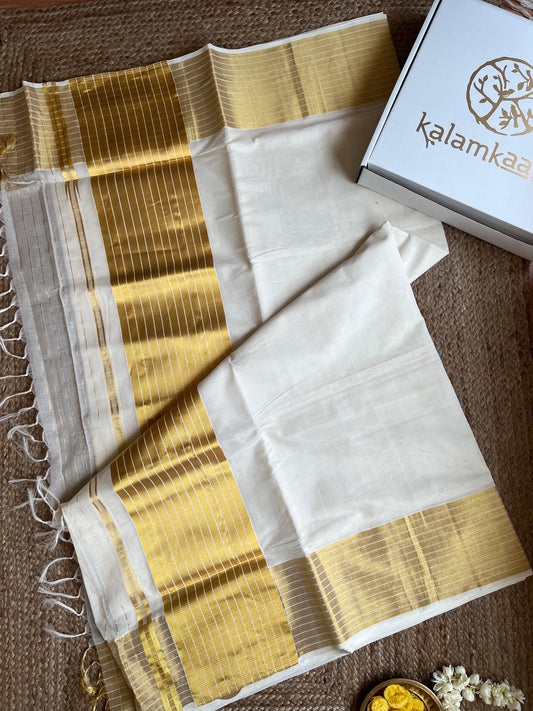 7 INCH KATTIKKARA PALLU KASAVU SAREE