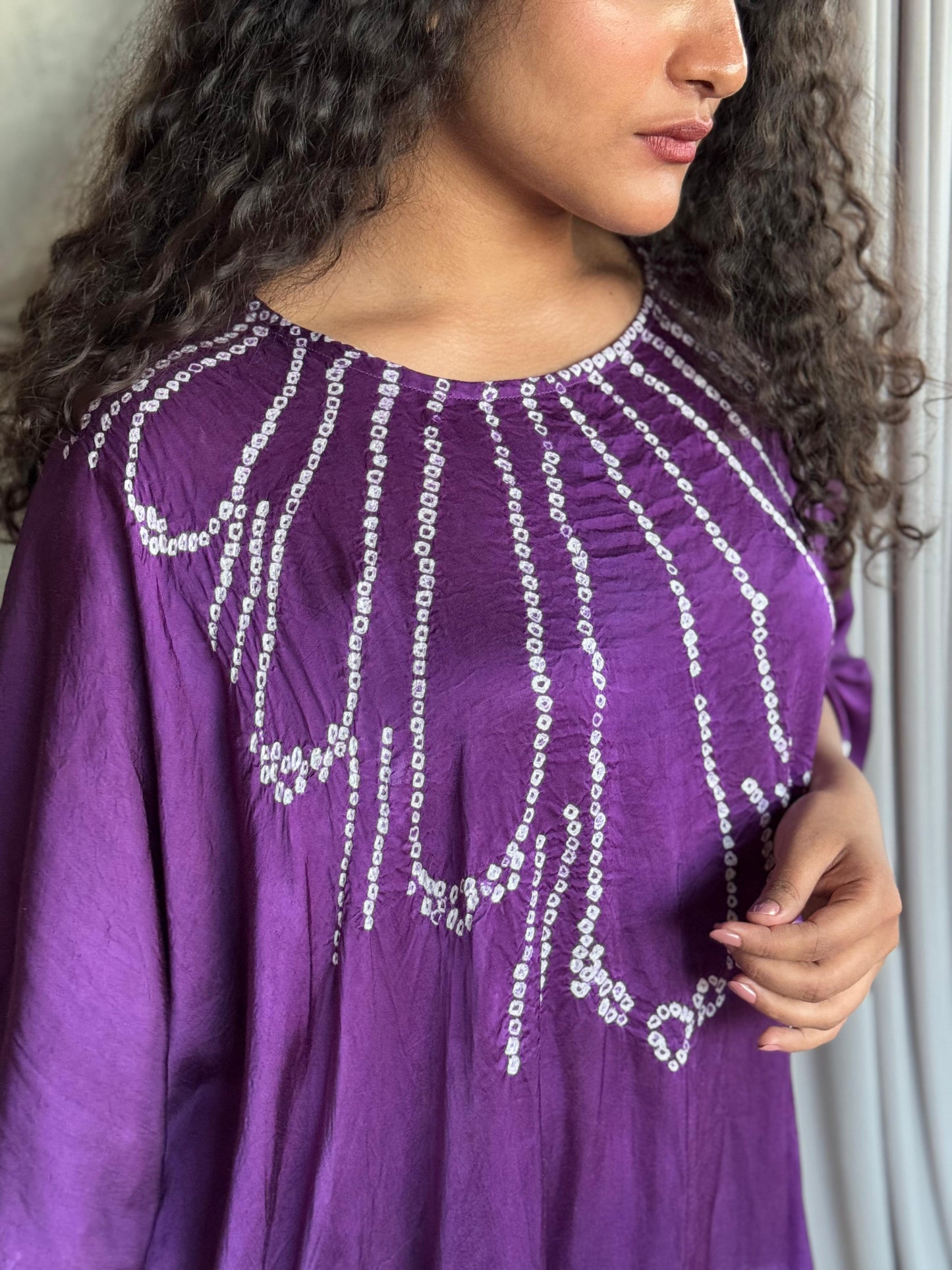 PURPLE SHIBORI KAFTAN