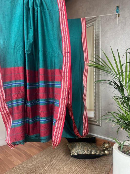 PLAIN GREEN SAREE ( Pre loved sarees)