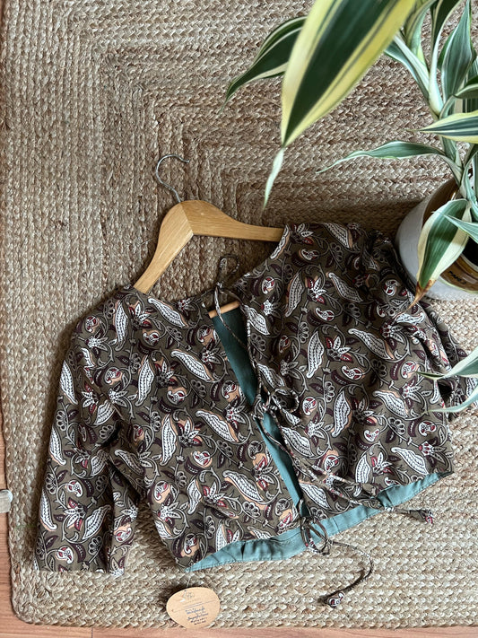 Printed cotton blouse