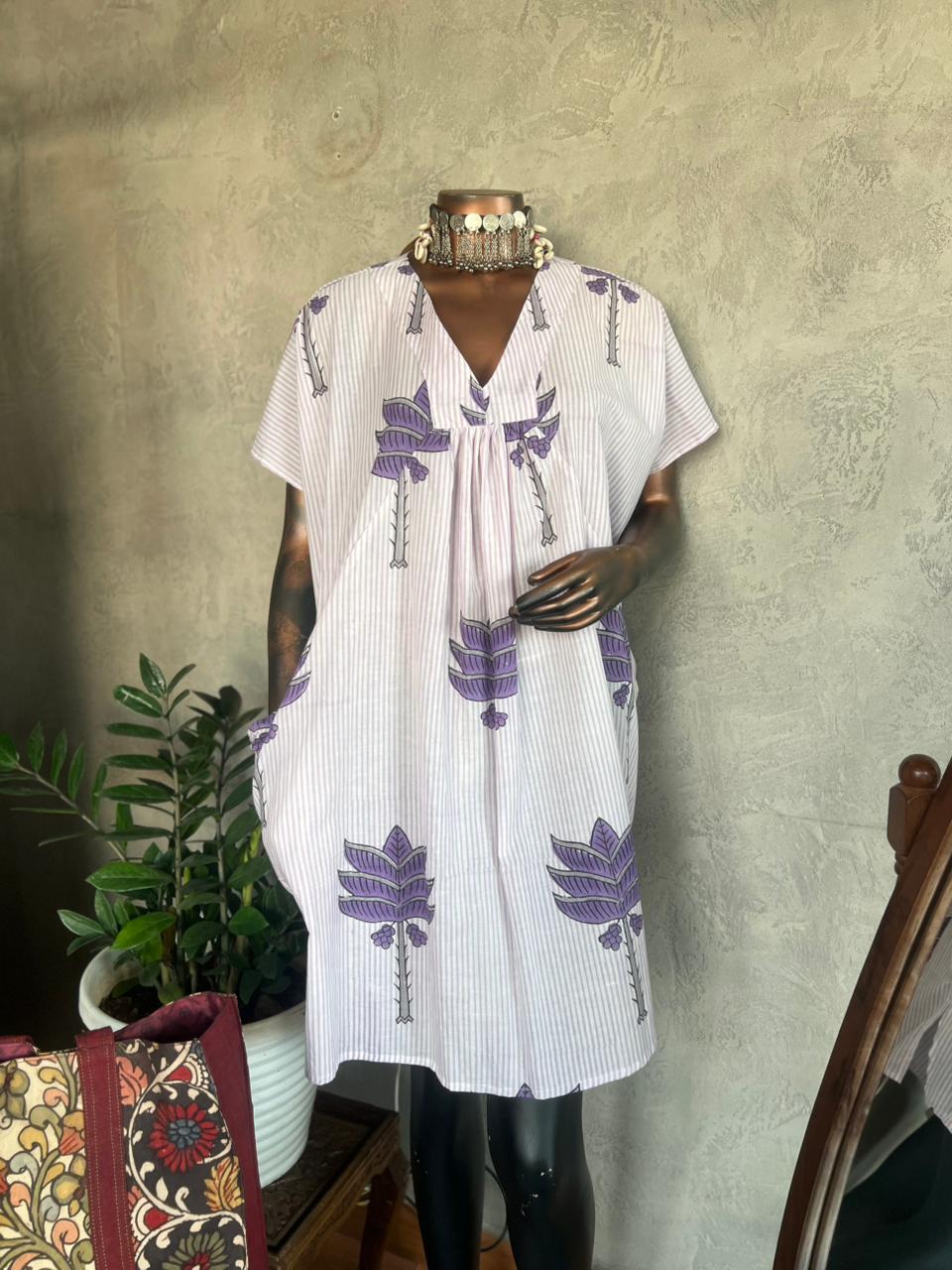 Handblockprinted cotton dress