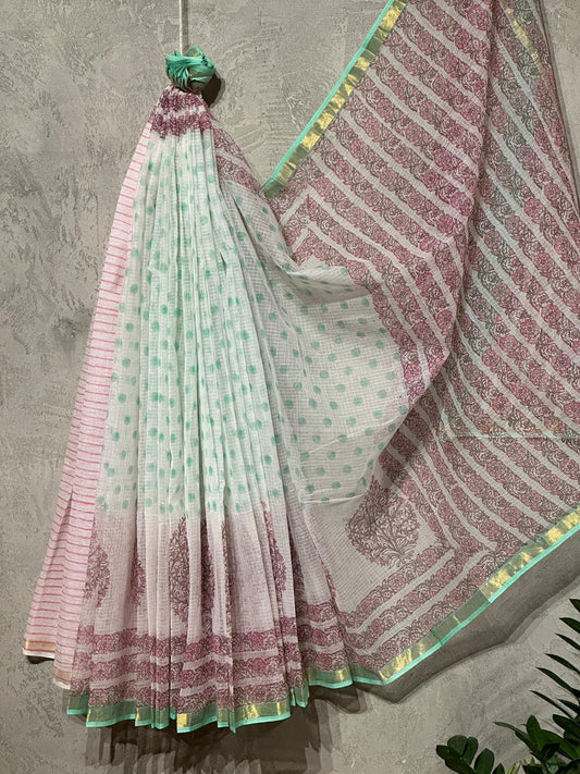 HAND BLOCK PRINTED KOTA SAREE
