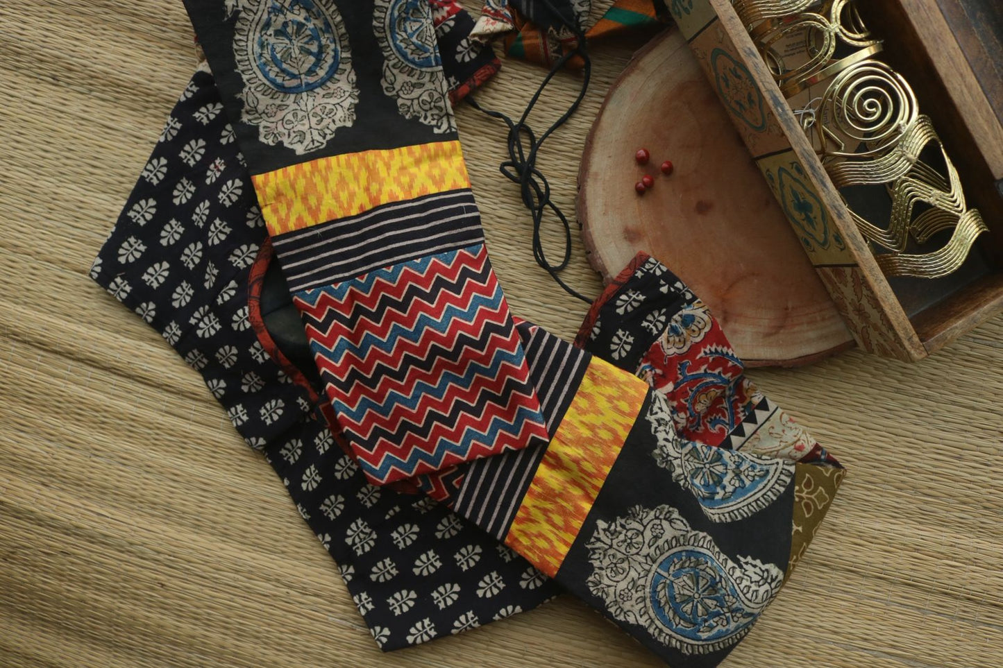 MIXED PATCH FULL SLEEVE BLOUSE