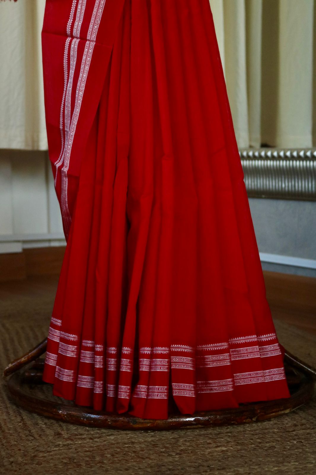 COTTON ILKAL WITH SILK PALLU SAREE_red