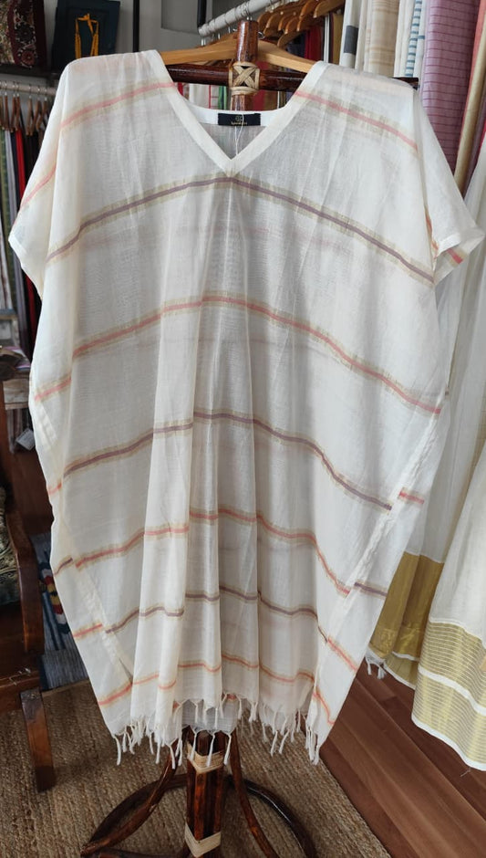 Kasavu Kaftan Dress ( Kaithari Onam)