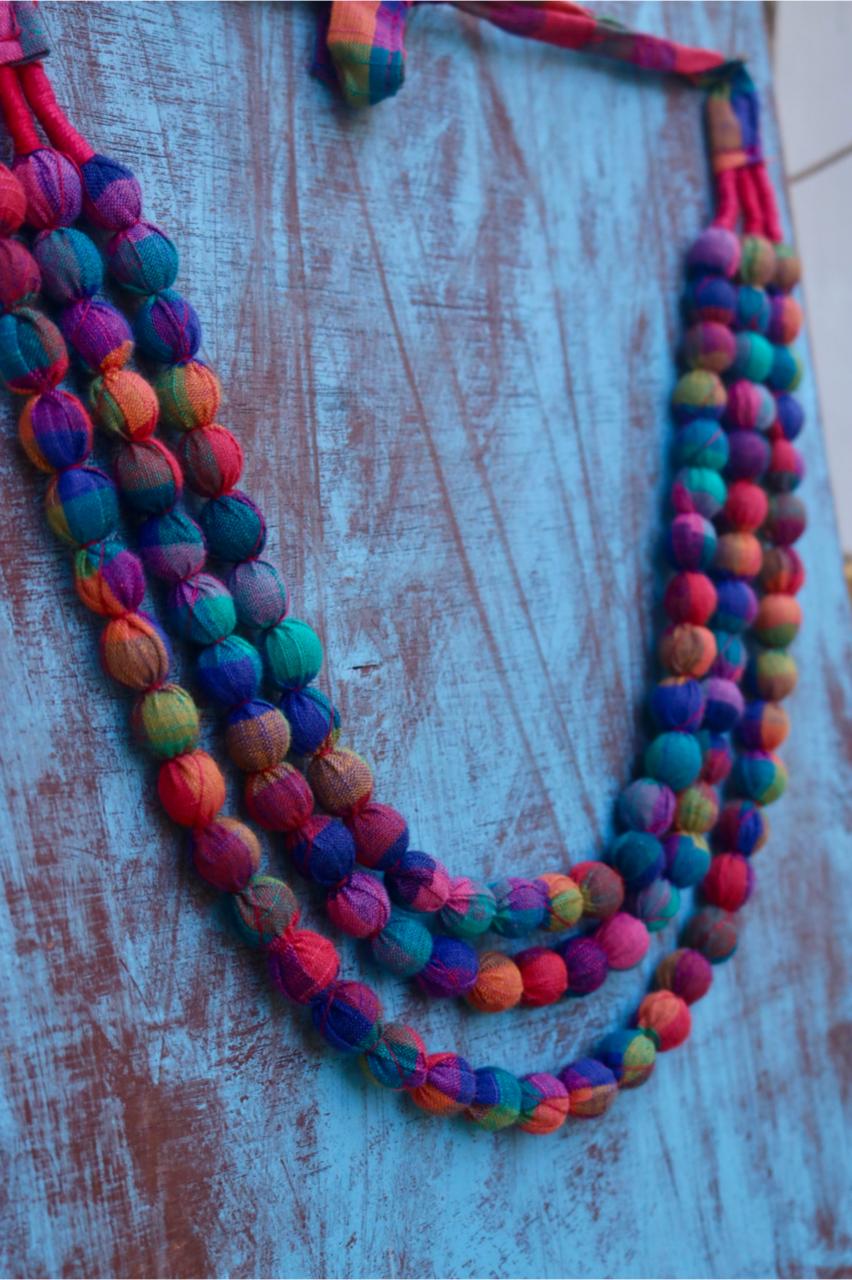 3 LAYER BEADED FABRIC MAALA