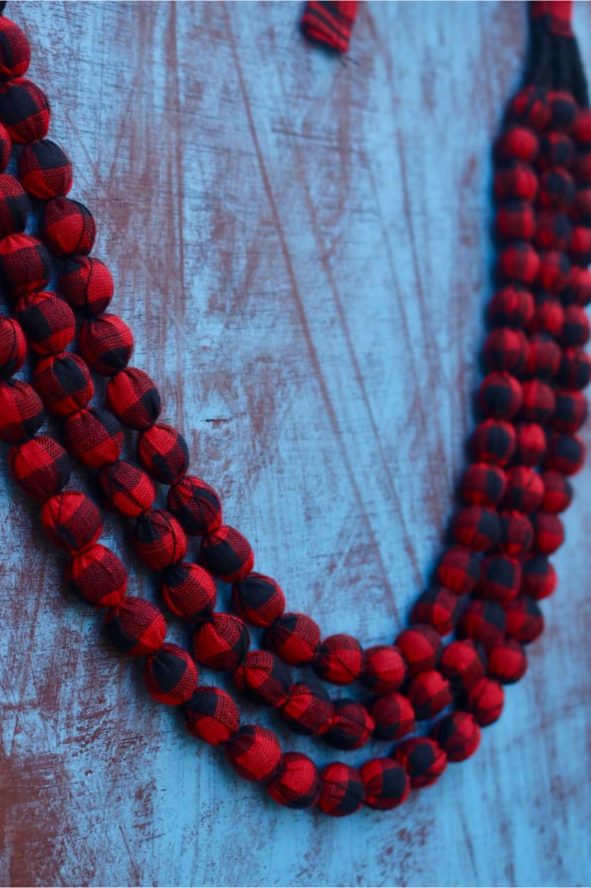 3 LAYER BEADED FABRIC MAALA